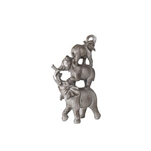 Éléphants en Résine - Argent Bibelots