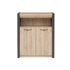 Élément De Rangement Bas EXECUTIVE 90x41x114cm - Chêne Clair / Gris Foncé