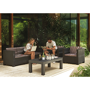 Set De Jardin DIVA Avec Table Basse - Graphite