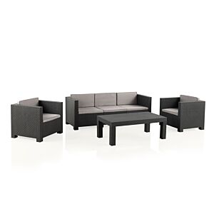 Set De Jardin DIVA Avec Table Basse - Graphite Salon de jardin