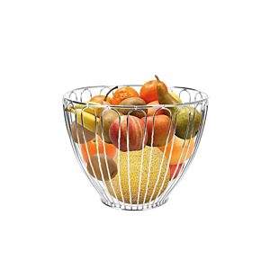 Corbeille De Fruits Chrome - Blanc / Gris