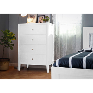  Commode HAYA Avec 4 Tiroirs - Blanc