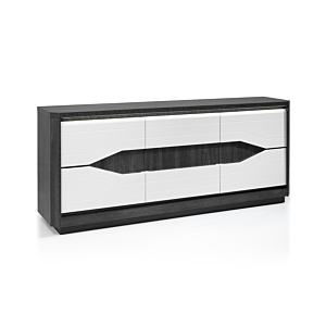 Buffet MATERA 3 Portes Avec LED Blanc - Chêne Gris Buffet et commodes