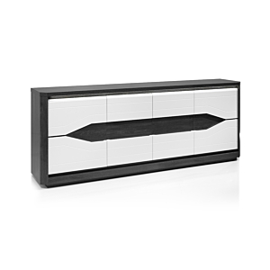 Buffet MATERA 4 Portes AVEC LED Blanc - Chêne Gris Buffet et commodes