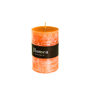 Bougie Pilier Rustique 10cm - Orange