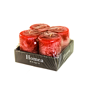 Set De 4 Bougies Pilier Rustique - Rose