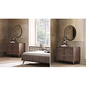 Miroir CLARA Rond - Noyer 