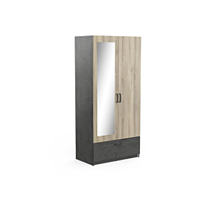 Armoire READY 2 Portes - Chêne / Gris