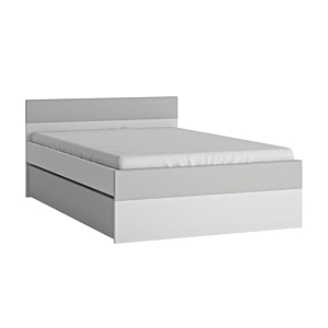 Lit FLEXI 120 x 200 Avec Tiroir Et Sommier - Blanc / Gris Clair Promos printemps