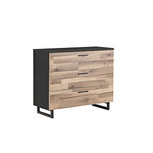 Commode SIRIUS CROWN Avec 3 Tiroirs - Chêne / Noir Commodes