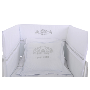 Parure De Lit Bébé PRINCE 60x70cm - Bleu Ciel