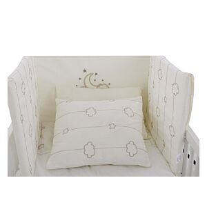 Parure De Lit Bébé LUNA ELEGANT 60x70cm - Blanc Crème Déstockage