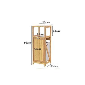 Meuble Bas + Étagère Et Panière À Linge - Beige