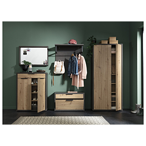Commode SEGNO Avec 2 Portes - Chêne / Anthracite 