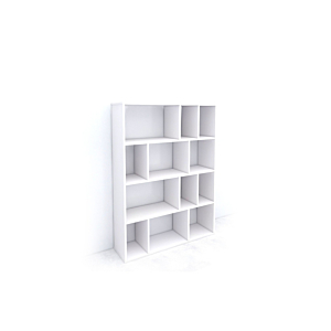 Bibliothèque HVP 12 Niches 90x25x122cm - Blanc