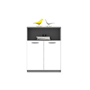 Élément De Rangement Moyen TEAM 80x40x120 cm - Blanc / Gris