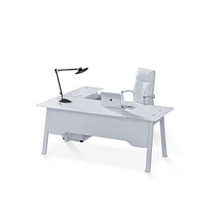 Bureau De Direction SHIRAZ Avec Caisson - Blanc