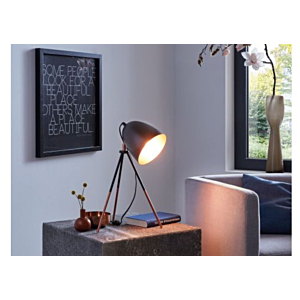 Table De Lampe CHESTER - Noir / Bronze