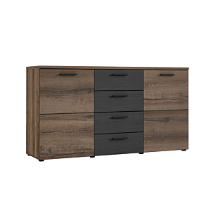 Buffet DURANGO avec 2 portes + 4 Tiroirs - Chêne Noir Séjour Ramadan