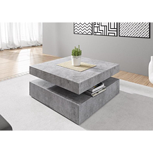 Table Basse Rotative TRAPP - Béton / Gris clair