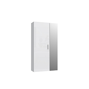 Armoire YVONNE Avec 2 Portes + Miroir - Blanc Rangements Ramadan