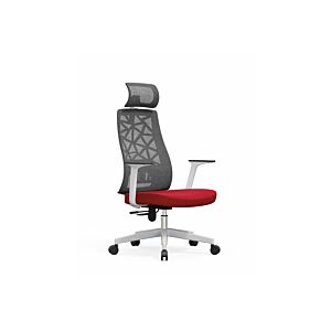 Fauteuil Président BEIRUT - Gris / Rouge
