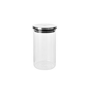Bocal De Stockage En Verre Avec Couvercle 19cm - Blanc Rangement cuisine