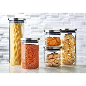 Bocal De Stockage En Verre Avec Couvercle 14cm - Blanc