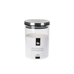 Bocal De Stockage En Verre Avec Couvercle 14cm - Blanc Rangement cuisine