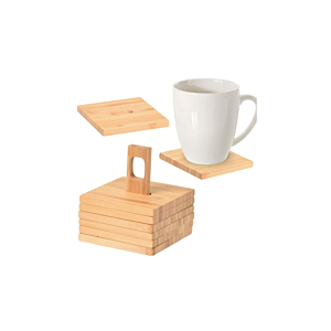 Set de 6 Sous Verre En Bambou - Beige