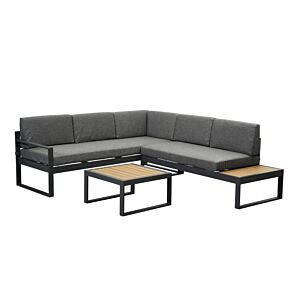 Coin Bas PARIS + Table Basse - Gris Foncé Salons de jardin bas