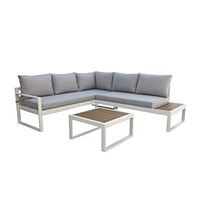 Coin Bas PARIS + Table Basse - Gris Clair Salons de jardin bas