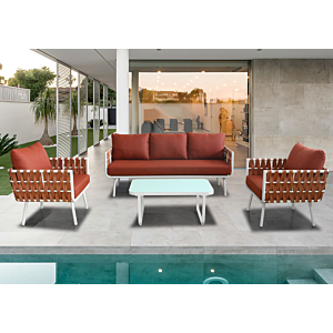 Set DIOR 3+1+1 Avec Table Basse - Orange