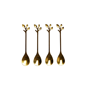 Set De 4 Cuillères À Café FEUILLE - Doré Cuisson et préparation