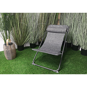 Chilienne Multiposition Pliante KARA - Anthracite Chaises sans accoudoir