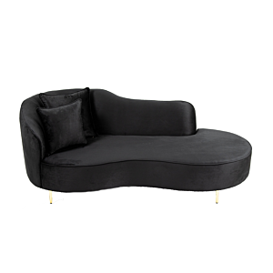 Canapé DETENTE en velours Méridienne Droite - Noir