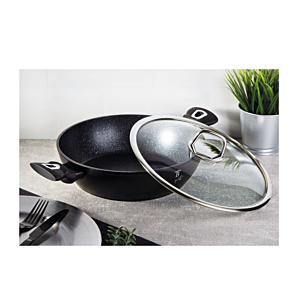 Faitout Avec Couvercle 28x7,5cm - Noir Matt