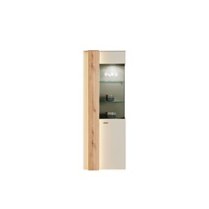 Vitrine SANTANA 1 Porte - Chêne / Gris