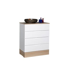 Commode BASE 4 Tiroirs - Chêne / Blanc Commodes