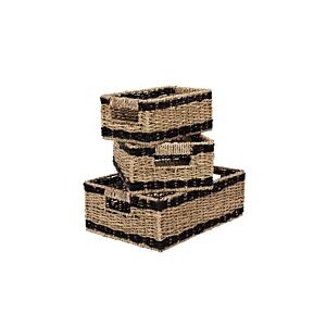 Lot De 3 Paniers - Marron / Noir Paniers et corbeilles