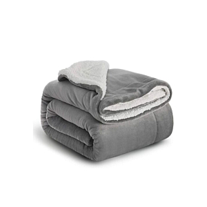 Couvre-Lit Flanelle SHERPA - Gris