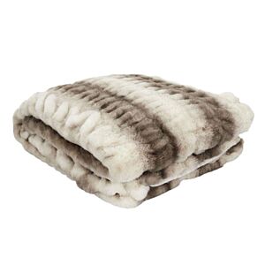 Plaid Imitation Fourrure LUXURY - Blanc / Marron Plaid et couvertures