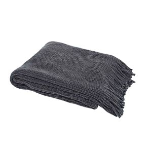 Plaid Chenille Avec Franges - Gris Plaid et couvertures