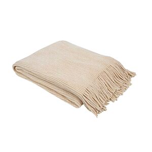 Plaid Chenille Avec Franges - Beige Plaid et couvertures