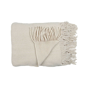Plaid Chenille Avec Franges - Beige