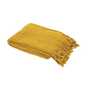 Plaid Chenille Avec Franges - Moutarde Plaid et couvertures