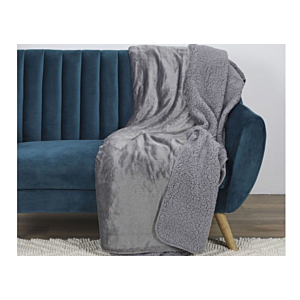 Plaid Imitation Fourrure SHERPA - Gris