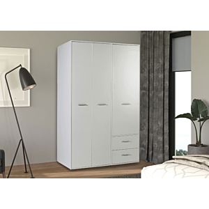 Armoire MOKKARIS Avec 3 Portes Et 2 Tiroirs - Blanc