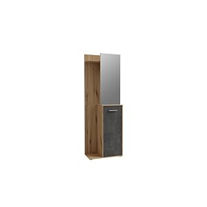 Vestiaire AREEL Miroir + Porte - Chêne / Gris