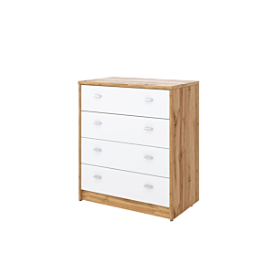 Commode 4-YOU 4 Tiroirs - Chêne / Blanc